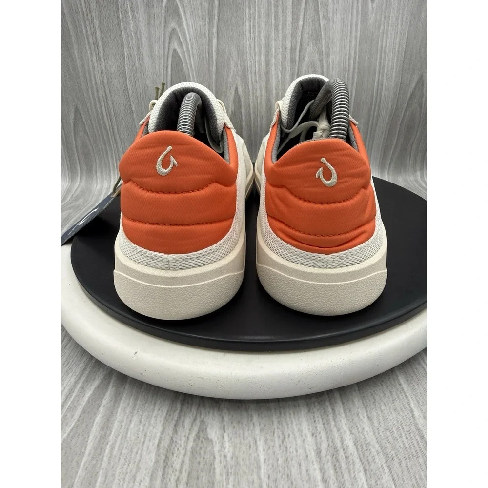 OluKai Punini Mens Size 10 Off White Molten Orange Court Casual Shoes Sneakers